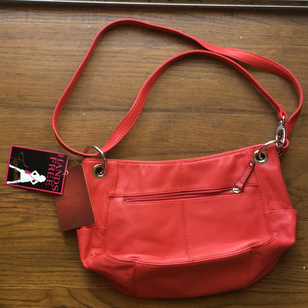 Tomato Red Cross Body Tignanello Leather Bag